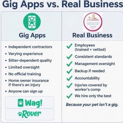 gig versus an app pet care providers